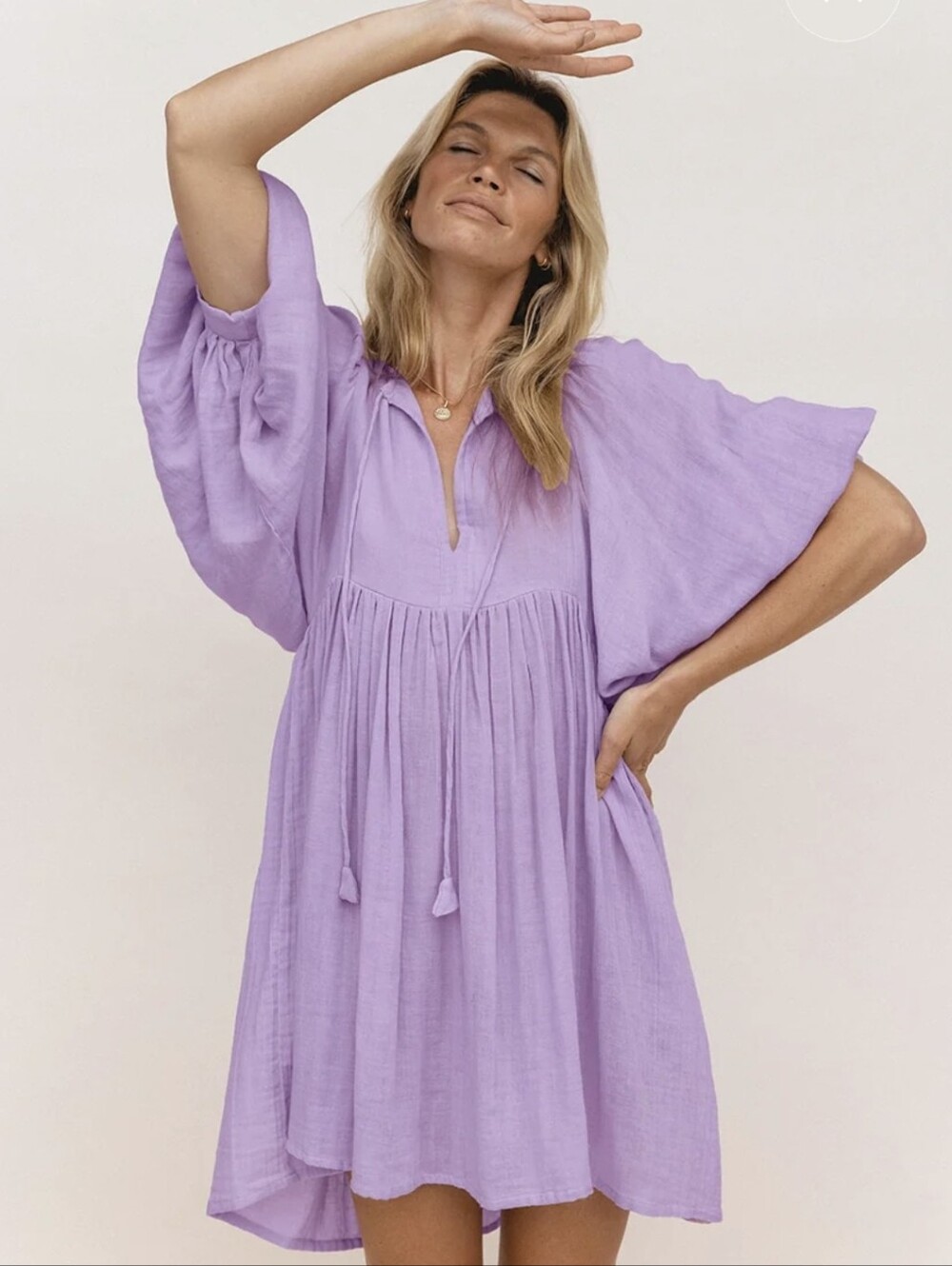 Daughter Of India Kyrah Mini Dress Lilac Gauze XS NWOT
